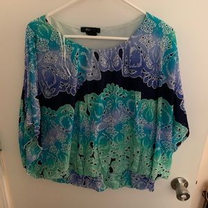 Colorful flowy top